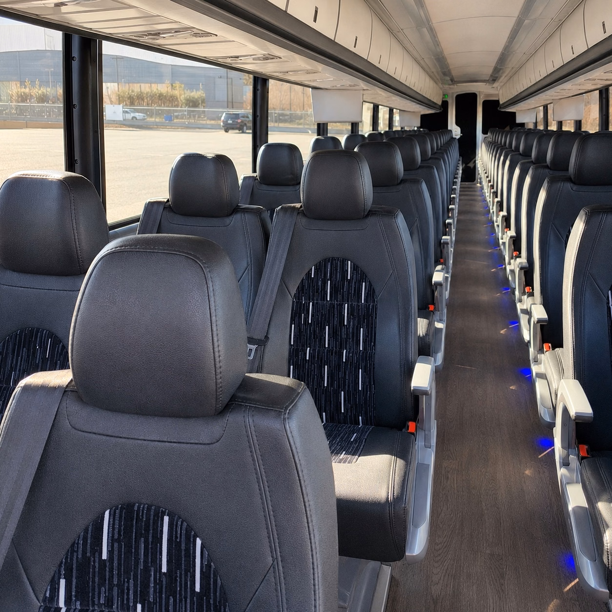 56 passenger charter bus interior